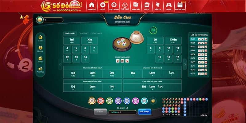 Hình thức cược bầu cua SoDo66 phổ biến